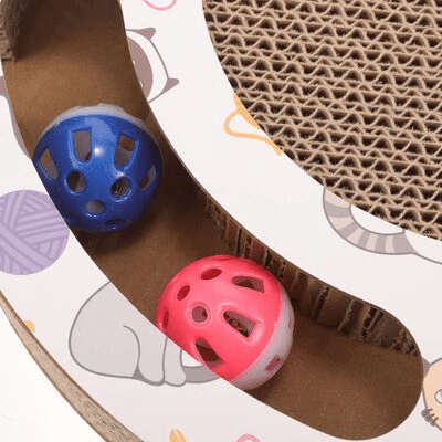 Grattoir Chat - PurrRoundScratcher™ - Chats & Balles - Sky le Chat