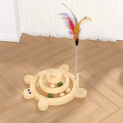 Jouet en Bois - SpinningCatToy™ - Grenouille - Sky le Chat