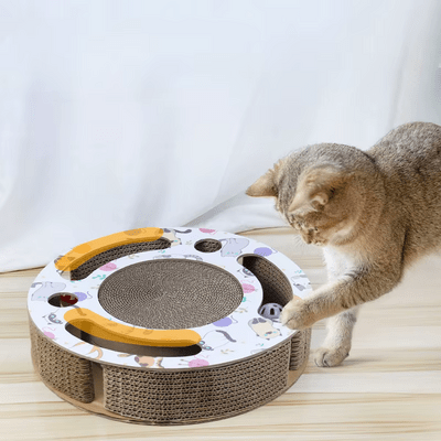 Grattoir Chat - PurrRoundScratcher™ - Chats & Balles - Sky le Chat