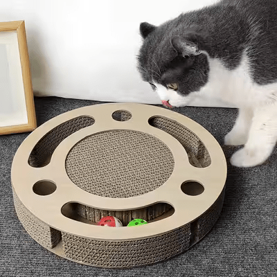 Grattoir Chat - PurrRoundScratcher™ - Minimaliste - Sky le Chat